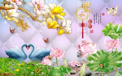 Chi tiết file gốc Tranh hoa sen cá cửu ngư quần hội S3007 (cho in tráng gương)