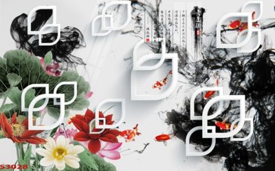 File gốc Tranh hoa sen cá cửu ngư quần hội S3028 (cho in ấn) từ kho Filetranh