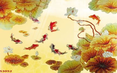 Mua file gốc Tranh hoa sen cá cửu ngư quần hội S3052 (chất lượng) tại Filetranh.com