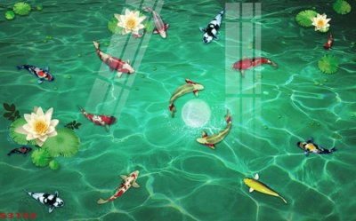 File gốc Tranh hoa sen cá cửu ngư quần hội S3153 (in ấn) màu sắc trung thực