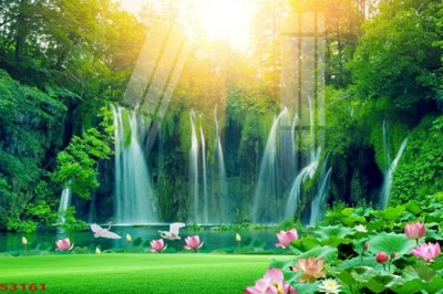 Tải file gốc in lụa Tranh hoa sen cá cửu ngư quần hội S3161 siêu nét