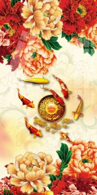 Tải file gốc Tranh hoa sen cá cửu ngư quần hội S3219 (bản PSD) gốc