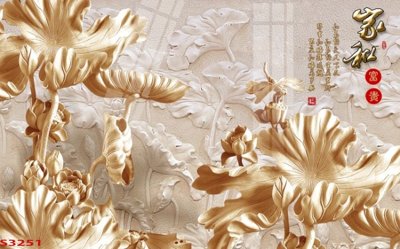 Download file gốc Tranh hoa sen cá cửu ngư quần hội S3251 (in lụa) cao cấp