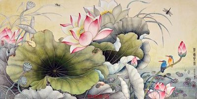 File gốc in mica Tranh cửu ngư quần hội sen cá S329 chất lượng