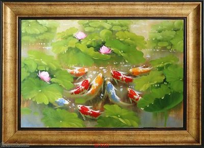 File gốc Tranh cửu ngư quần hội sen cá S331 (Filetranh.com) Tranh cửu ngư quần hội sen cá S331