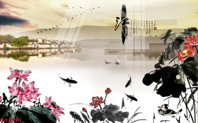 File gốc Tranh hoa sen cá cửu ngư quần hội S3328 (cho in ấn) từ Filetranh.com