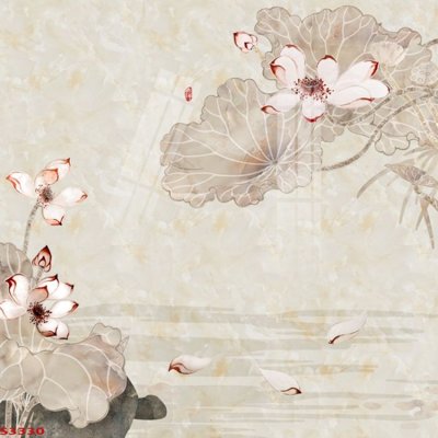 Download file gốc Tranh hoa sen cá cửu ngư quần hội S3330 (in mica) 3D