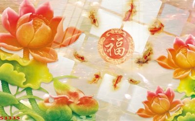File gốc Tranh hoa sen cá cửu ngư quần hội S3335 (phong cách) cổ điển