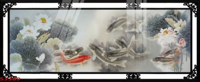 File tranh Tranh hoa sen cá cửu ngư quần hội S3389 (gốc) chủ đề thành phố