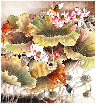 File gốc in ấn Tranh cửu ngư quần hội sen cá S340 (sẵn sàng tải về)