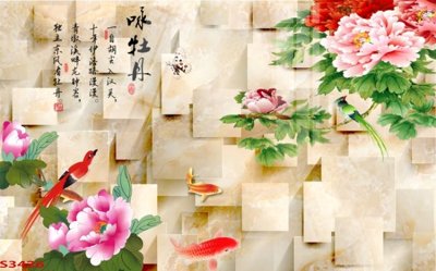 File tranh Tranh hoa sen cá cửu ngư quần hội S3426 (gốc) chủ đề thiên nhiên