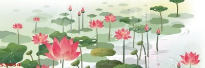 Tải file gốc Tranh hoa sen cá cửu ngư quần hội S3434 (in khổ lớn) không vỡ