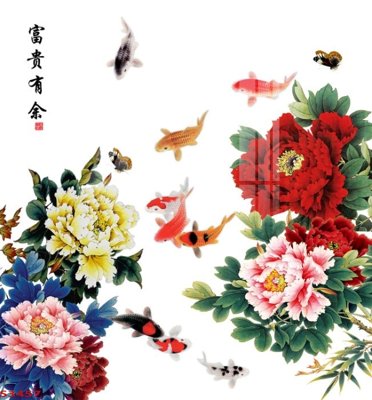 Tải file gốc Tranh hoa sen cá cửu ngư quần hội S3457 (in khổ lớn) không vỡ