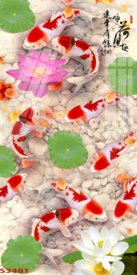 File tranh Tranh hoa sen cá cửu ngư quần hội S3481 (gốc) chủ đề trừu tượng