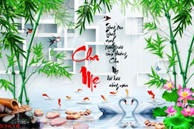 File gốc Tranh hoa sen cá cửu ngư quần hội S3618 (PNG) trong suốt (transparent)