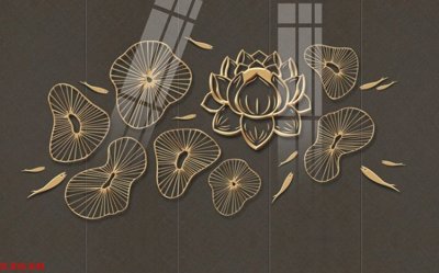 File gốc Tranh hoa sen cá cửu ngư quần hội S3638 (cho in ấn) độc quyền