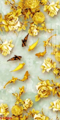 File gốc Tranh hoa sen cá cửu ngư quần hội S3685 (in tráng gương) hiện đại