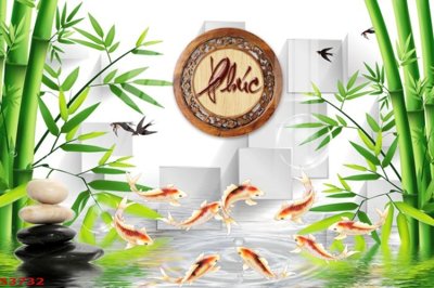 File PSD Tranh hoa sen cá cửu ngư quần hội S3732 (bản gốc) đã tách nền