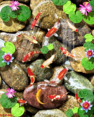 Tải file gốc Tranh hoa sen cá cửu ngư quần hội S3740 (để in lụa)