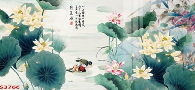 Tải xuống file tranh gốc Tranh hoa sen cá cửu ngư quần hội S3766 (PSD/TIFF)