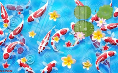 File tranh Tranh hoa sen cá cửu ngư quần hội S3780 (gốc) chủ đề động vật