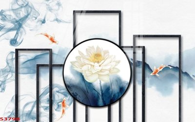 Tải file gốc Tranh hoa sen cá cửu ngư quần hội S3798 (in bạt) quảng cáo