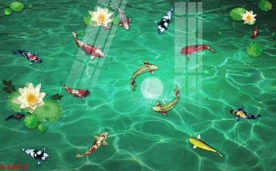 File gốc Tranh hoa sen cá cửu ngư quần hội S3833 (in lụa) chi tiết cao