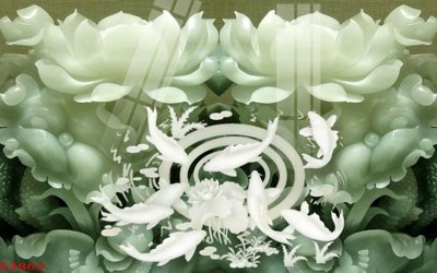 File tranh quảng cáo Tranh hoa sen cá cửu ngư quần hội S3865 (download file gốc)