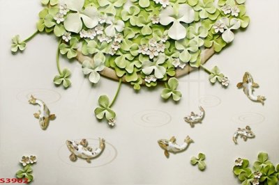 Tải file Tranh hoa sen cá cửu ngư quần hội S3902 (ảnh gốc) in tranh kính