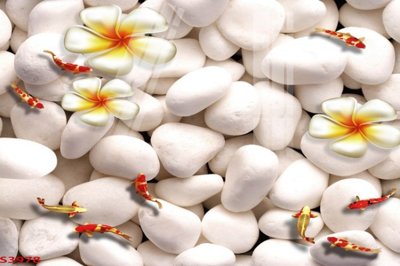 Download file gốc Tranh hoa sen cá cửu ngư quần hội S3978 (in lụa) hoa lá