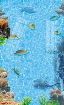 File ảnh Tranh hoa sen cá cửu ngư quần hội S4019 (gốc) in poster