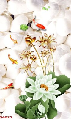 File gốc Tranh hoa sen cá cửu ngư quần hội S4025 (cho in ấn) từ Filetranh.com