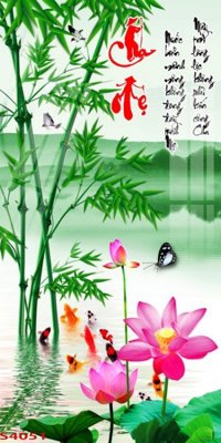 Tải file Tranh hoa sen cá cửu ngư quần hội S4051 (ảnh gốc) 300dpi Tranh hoa sen cá cửu ngư quần hội S4051