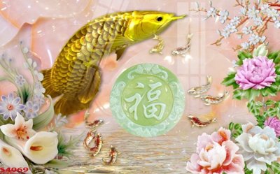 File PSD Tranh hoa sen cá cửu ngư quần hội S4069 (nguyên bản) cho thiết kế