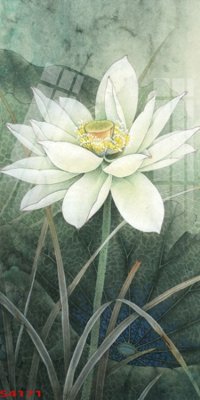 File gốc Tranh hoa sen cá cửu ngư quần hội S4171 (bản quyền) cho in ấn