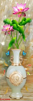 File in trần Tranh hoa sen cá cửu ngư quần hội S4200 (file gốc) chủ đề vũ trụ