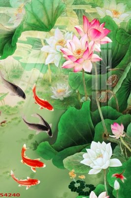 Tải file gốc Tranh hoa sen cá cửu ngư quần hội S4240 (in bạt) quảng cáo