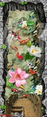 File in ấn cao cấp Tranh hoa sen cá cửu ngư quần hội S4254 (file gốc)