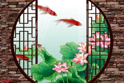 Download file Tranh hoa sen cá cửu ngư quần hội S4309 (chuẩn in) Tranh hoa sen cá cửu ngư quần hội S4309