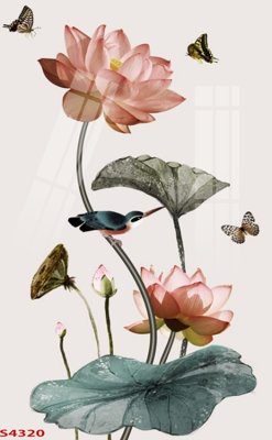 Tải file Tranh hoa sen cá cửu ngư quần hội S4320 (gốc) in ấn chất lượng