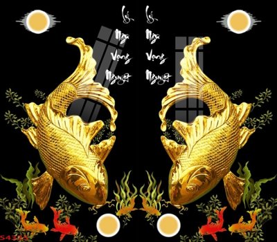 File gốc Tranh hoa sen cá cửu ngư quần hội S4325 (chuẩn CMYK) cho nhà in