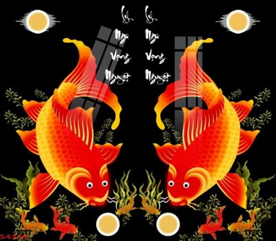 File tranh Tranh hoa sen cá cửu ngư quần hội S4359 (ảnh gốc) chi tiết rõ ràng