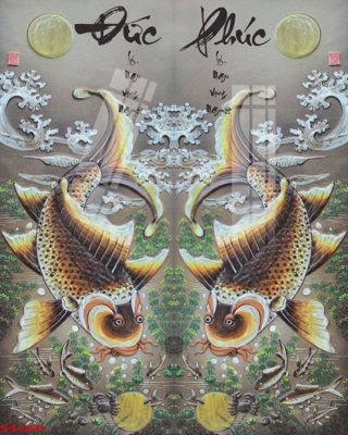 Tải file Tranh hoa sen cá cửu ngư quần hội S4360 (gốc) chủ đề tôn giáo