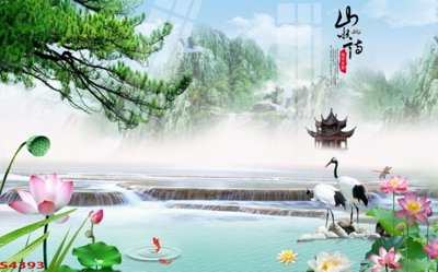 Tải file Tranh hoa sen cá cửu ngư quần hội S4393 (gốc) in ấn ngay lập tức