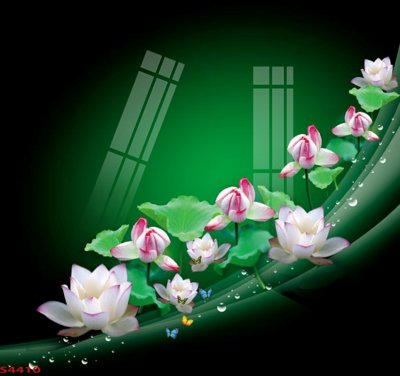 Tải file Tranh hoa sen cá cửu ngư quần hội S4410 (ảnh gốc) in gạch men