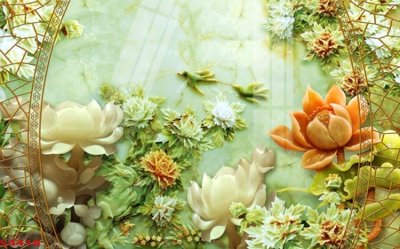 Tải file Tranh hoa sen cá cửu ngư quần hội S4418 (ảnh gốc) file AI/EPS