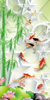 Tải xuống file tranh gốc Tranh hoa sen cá cửu ngư quần hội S4536 (PSD/TIFF)