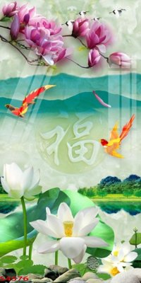 Tải file gốc Tranh hoa sen cá cửu ngư quần hội S4576 (in khổ lớn) không mờ