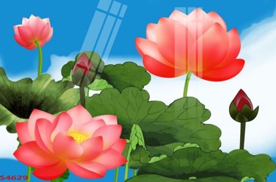 File in ấn chuyên nghiệp Tranh hoa sen cá cửu ngư quần hội S4629 (file gốc)