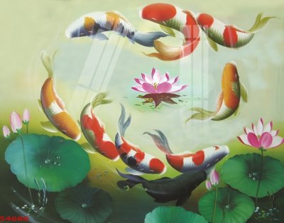 File gốc Tranh hoa sen cá cửu ngư quần hội S4686 (Filetranh.com) Tranh hoa sen cá cửu ngư quần hội S4686